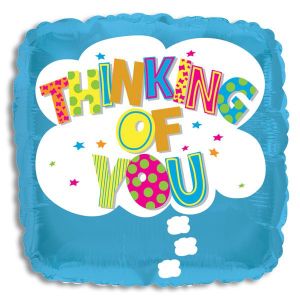 Thinking of You Colorful Letters Foil Balloon