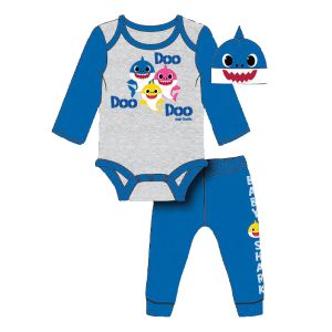3-Piece Baby Shark Baby Clothing Set - Boy