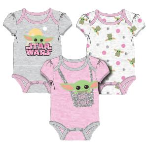 3-Pack Baby Bodysuits - Baby Yoda - Girl