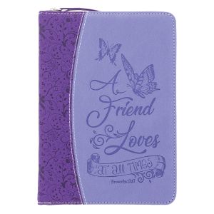 Zippered Scripture Journal - A Friend Loves At All Times