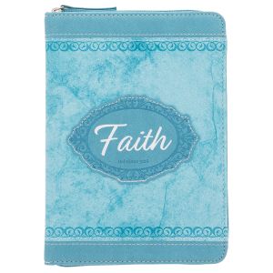 Zippered Scripture Blue Journal - Faith