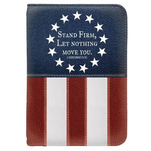 Zippered Scripture Stars & Stripes Journal - Stand Firm-Let Nothing Move You