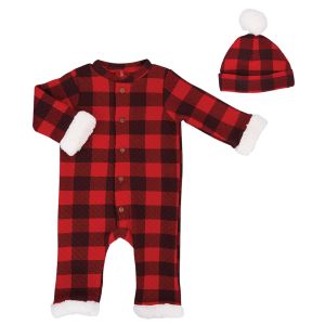 2-Piece Buffalo Plaid Quilted Clothing Set