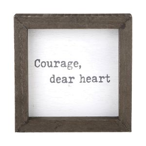 Framed Wood Box Sign - Courage Dear Heart