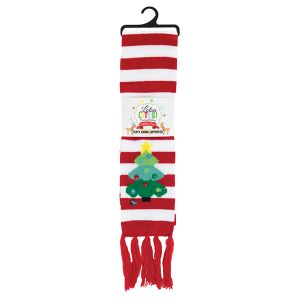 Flashing Holiday Knitted Scarf - Christmas Tree
