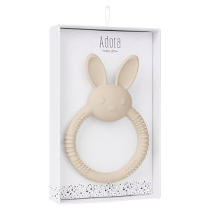 Silicone Bunny Teether - Light Gray