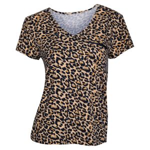 V-Neck Lounge Shirt - Leopard Print - Small