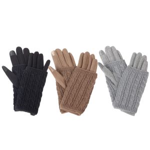 Women's Touchscreen Gloves with Removable Knitted Cuffs