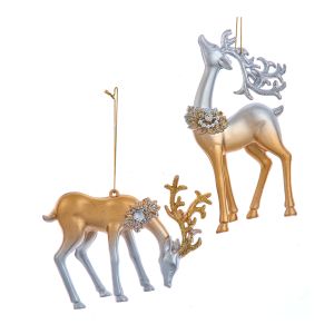 Ombre Gold and Silver Christmas Ornament - Deer