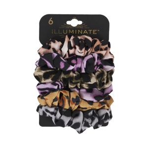 6-Pack Hair Scrunchies - Animal Print