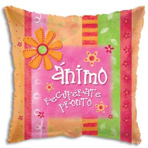 Spanish Foil Balloon - Animo Recuperate Pronto - Get Well Soon - Bagged