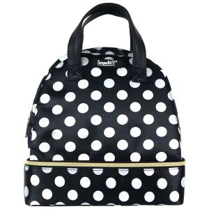 Tempamate Thermal Lunch Tote - Black and White Polka Dot