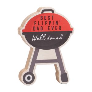 Grill Shaped Wood Sign - Best Flippin Dad
