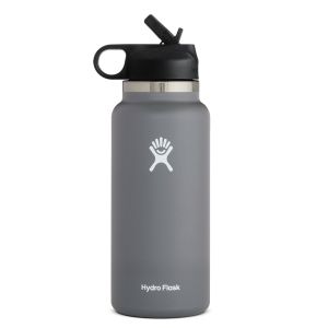 Hydro Flask 32 Oz Wide-Mouth Water Bottle with Straw Lid - Stone