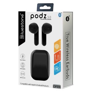 Podz 5 True Wireless Bluetooth Earbuds - Black