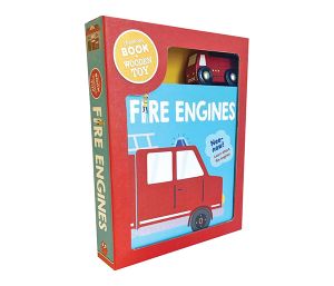 Fire Engines - Board Book & Wooden Toy Set