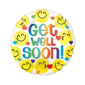 Get Well Emoticons Foil Balloon - Bagged