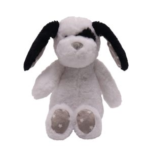 World's Softest Plush - 9 Inch - White Dog with Black Ears