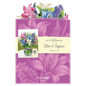 FreshCut Paper Flower Bouquet - Lilies and Lupines