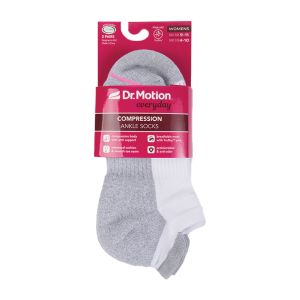 Women's Compression Ankle Socks - 2-Pack - White