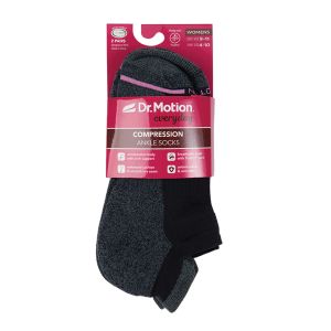 Women's Compression Ankle Socks - 2-Pack - Black