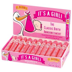 El Bubble Birth Announcement Bubble Gum Cigars - 36ct - It's a Girl
