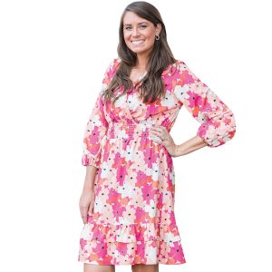 Carolyn Bloom Pink Dress With Ruffle Hem - Medium
