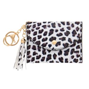 Credit Card and Change Purse - White Leopard