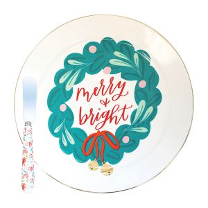 Platter With Spreader - Merry and Bright