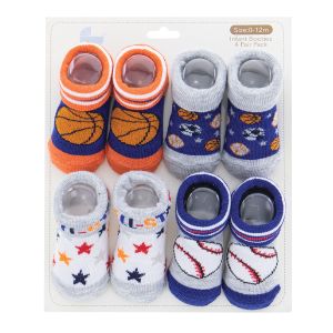 4-Pair Infant Socks - Sports