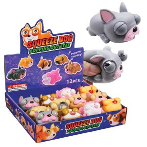 Dog Squeeze Toy with Pop-Out and Open Eyes