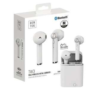 Gen Tek TW3 Bluetooth Earbuds - White