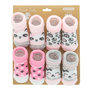 4-Pair Infant Socks - Girl