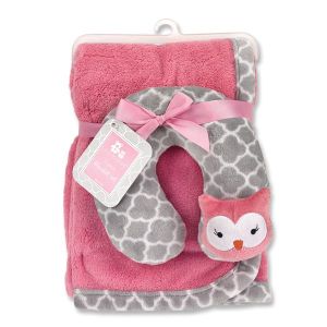 Baby Blanket and Neck Pillow - Pink