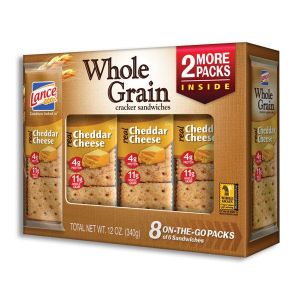 Lance Whole Grain Sandwich Crackers - Cheddar Cheese - 8ct Display Box