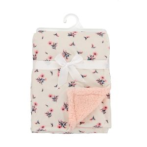 2-Ply Soft Plush Sherpa Baby Blanket - Floral