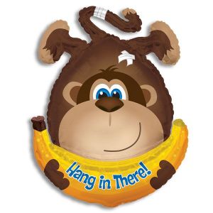 Jumbo Foil Balloon - Hang in There Monkey with Banana