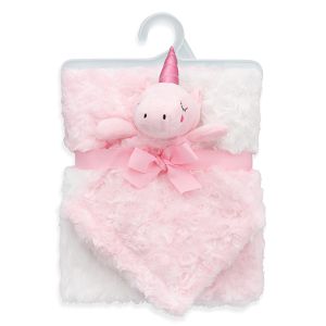 Rosette Baby Blanket with Lovey - Pink Unicorn