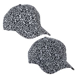 Black Leopard Print Baseball Hat
