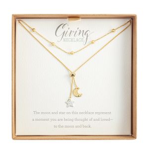 Giving Collection Lariat Charm Necklace - Moon and Star