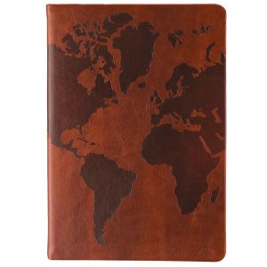 World Traveler Style Journal - Burgundy World Map