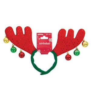 Christmas Antler Headband with Ornaments - Assorted