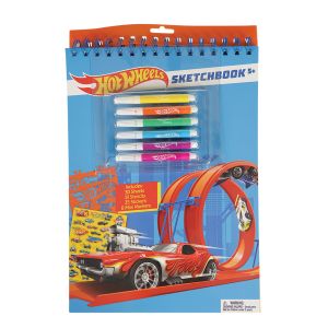 Hot Wheels Sketchbook with Markers Stencils and Stickers