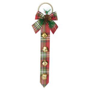 Buffalo Plaid Jingle Bell Christmas Door Hanger