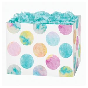 Gift Basket Box - Watercolor Dots - Small