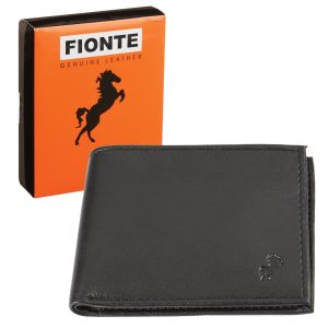 Black Leather Trifold Wallet With RFID Protection - Bifold