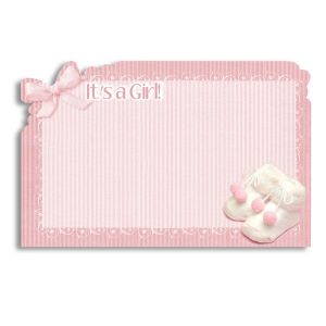 Enclosure Cards - It's a Girl Pink Booties