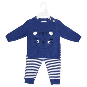 2-Piece Woven Knit Set - Blue Tiger