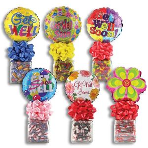 Get Well Glass Cube Kelliloons - Candy Assortment