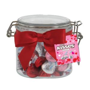 Apothecary Gift Jar with Hershey Kisses - Valentine's Day